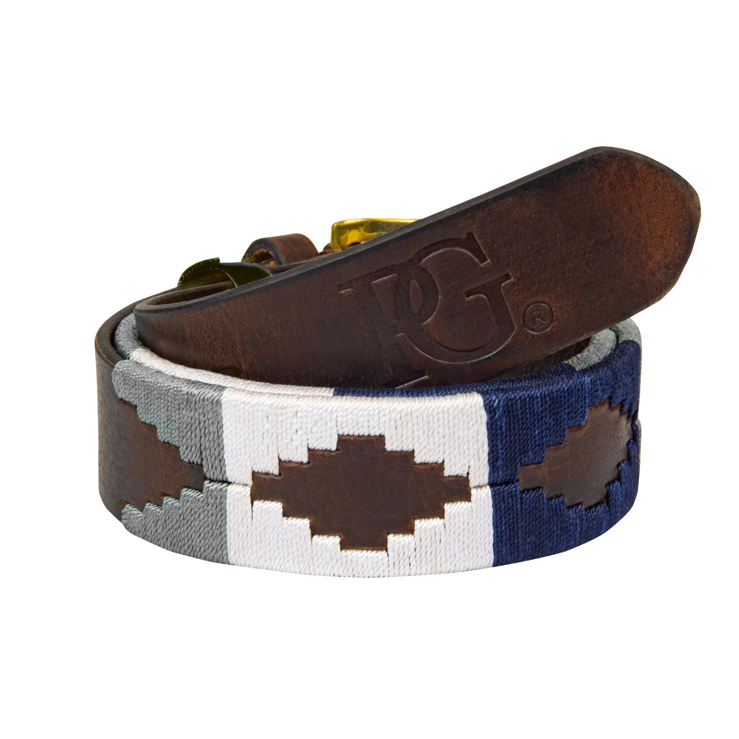 Polo Belt-Pampas Brown Grey White Blue